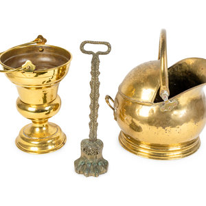 Two Brass Coal Scuttles and a