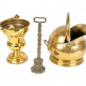 Two Brass Coal Scuttles and a