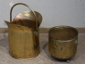 TWO BRASS CONTAINERS, EARLY TO