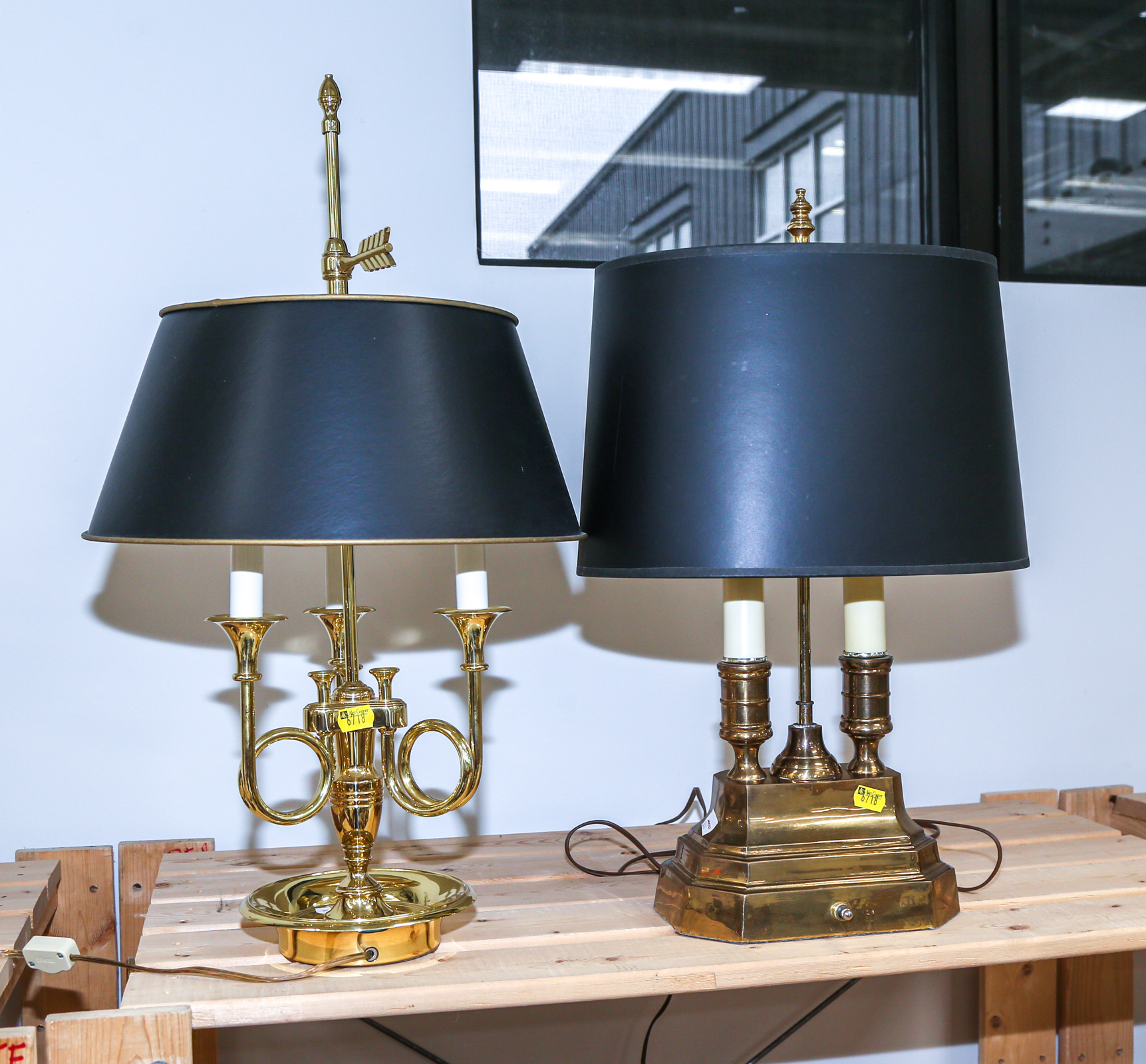 TWO BRASS DESK LAMPS Modern.