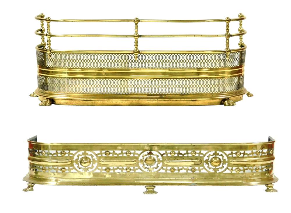 TWO BRASS FIRE FENDERS, 20TH C.,
