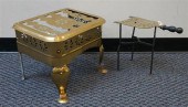 TWO BRASS FIRE TRIVETS, LARGER