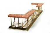 TWO BRASS FIREPLACE FENDERS.