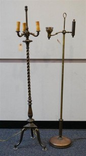 TWO BRASS FLOOR LAMPSTwo Brass