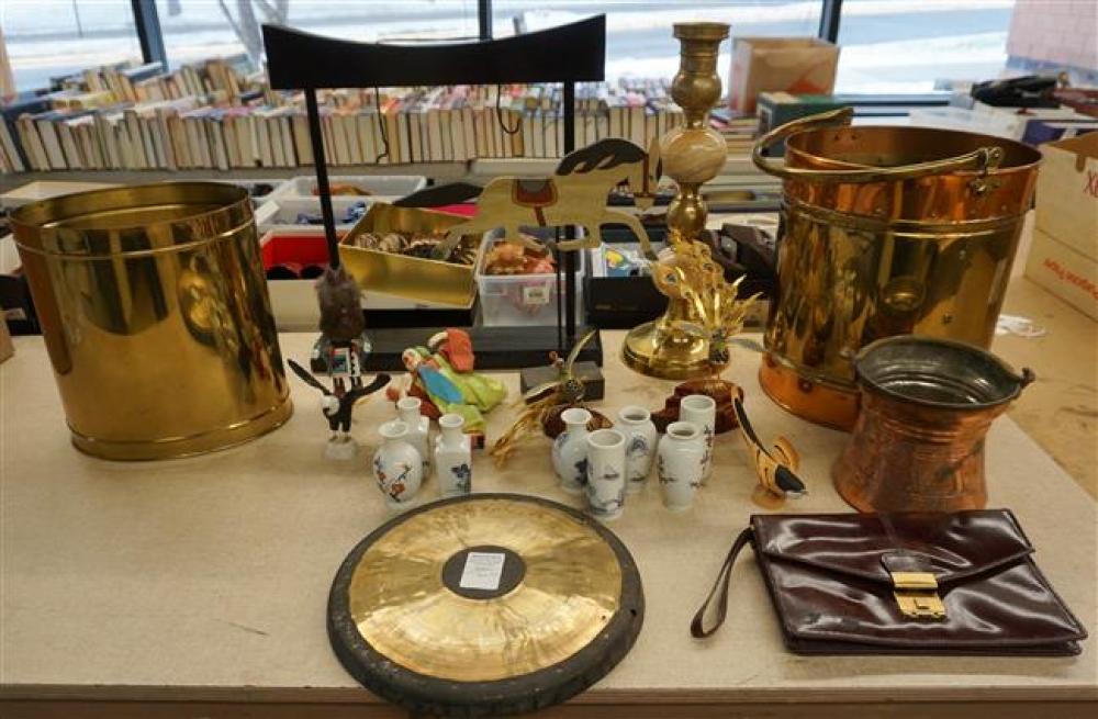 TWO BRASS FUEL BUCKETS, ASIAN