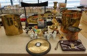 TWO BRASS FUEL BUCKETS, ASIAN