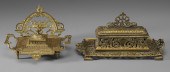 Two Brass Ink Stands late 19th