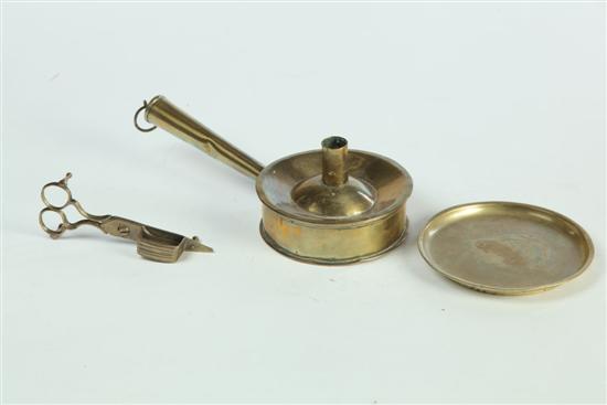 TWO BRASS LIGHTING DEVICES. 