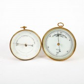 Two Brass Marine Aneroid Barom