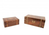 TWO BRASS-MOUNTED AND INLAID B