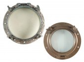 TWO BRASS PORTHOLES LATE 19TH/