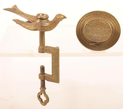TWO BRASS SEWING RELATED