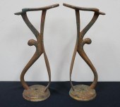 TWO BRASS SHOE LASTS 15 1/4 X