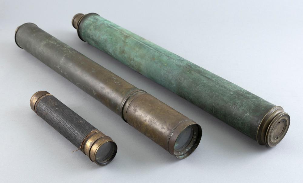 TWO BRASS TELESCOPES AND A SPY