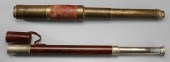 Two Brass Telescopes one singl