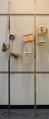 TWO BRASS TENSION ROD LIGHT FI