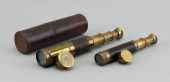 TWO BRASS THREE-DRAW TELESCOPE