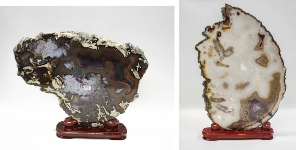 TWO BRAZILIAN AGATE CROSS SECTION