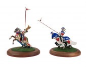 TWO BRIAN RODDEN PAINTED PEWTE