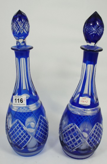 Two Bristol Blue Cut Crystal