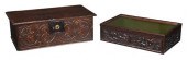 TWO BRITISH CARVED BIBLE BOXES