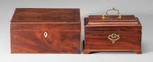 Two British mahogany boxes: on