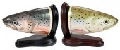 TWO BRITISH PORCELAIN FISH HEA