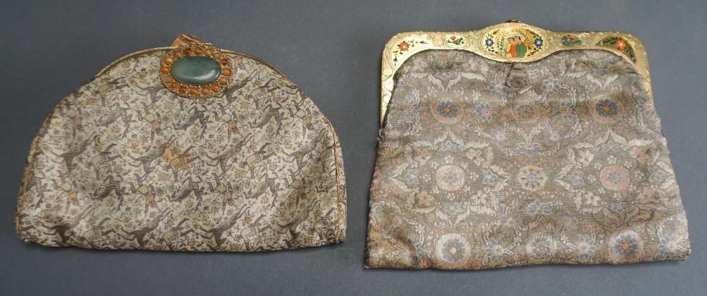 TWO BROCADE EVENING BAGS, ONE