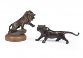 TWO BRONZE ANIMALIER FIGURESTw
