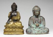 TWO BRONZE ASIAN BUDDHAS. Twen