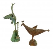 TWO BRONZE BIRD FIGURESTwo Bro