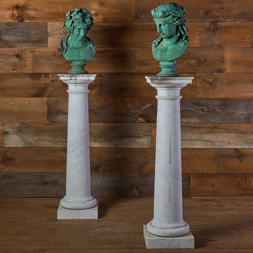 TWO BRONZE BUSTS OF ARIADNE AND