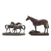 TWO BRONZE CASTINGS OF EQUESTR