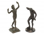 TWO BRONZE CLASSICAL-STYLE FIG