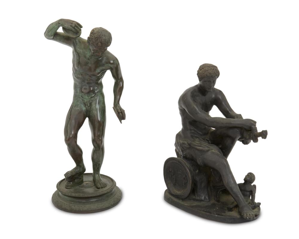 TWO BRONZE CLASSICAL-STYLE