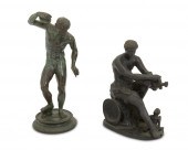 TWO BRONZE CLASSICAL-STYLE FIG