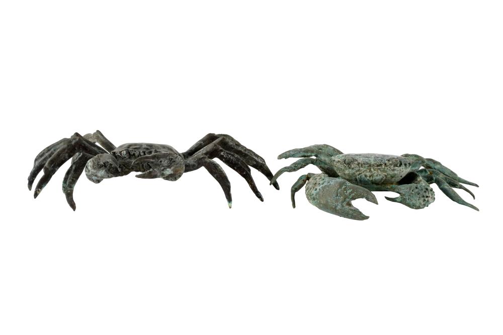 TWO BRONZE CRAB FIGURESone