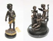 TWO BRONZE CUPID SCULPTURES: 1