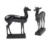 TWO BRONZE DEER, AFTER MODELS