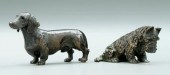 Two bronze dogs, Marguerite Ki