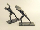 Two bronze figures of the Borg