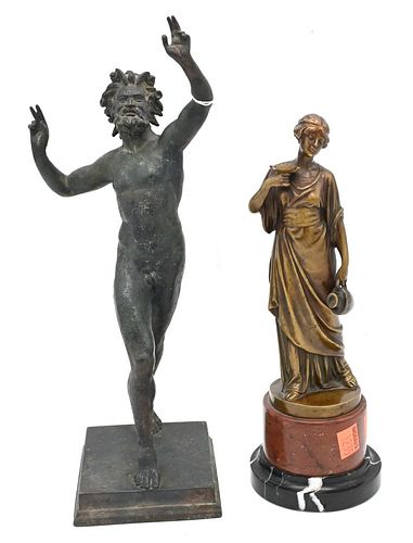 TWO BRONZE FIGURES, TO INCLUDE