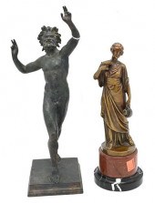 TWO BRONZE FIGURES, TO INCLUDE
