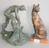 TWO BRONZE FIGURES TO INCLUDE