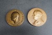 TWO BRONZE INAUGURAL MEDALS (E