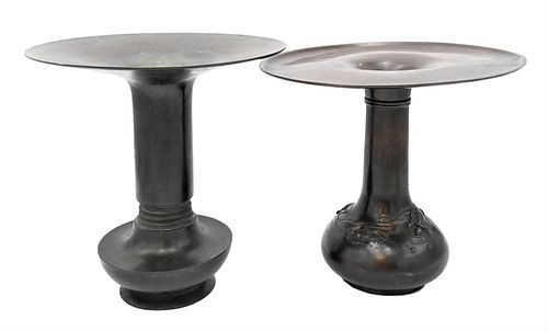 TWO BRONZE JAPANESE USUBATA