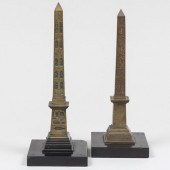 TWO BRONZE LUXOR OBELISKSThe t