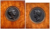 Two bronze medallions, David D
