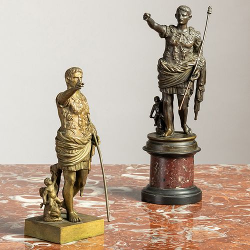 TWO BRONZE MODELS OF AUGUSTUS