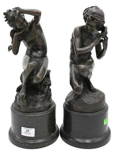 TWO BRONZE SCULPTURES AFTER JEAN